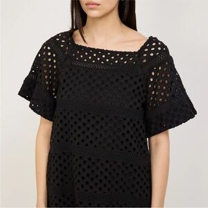 You Must Create YMC sz M Medium Kelea Dress Midi Eyelet Crochet Black Lined